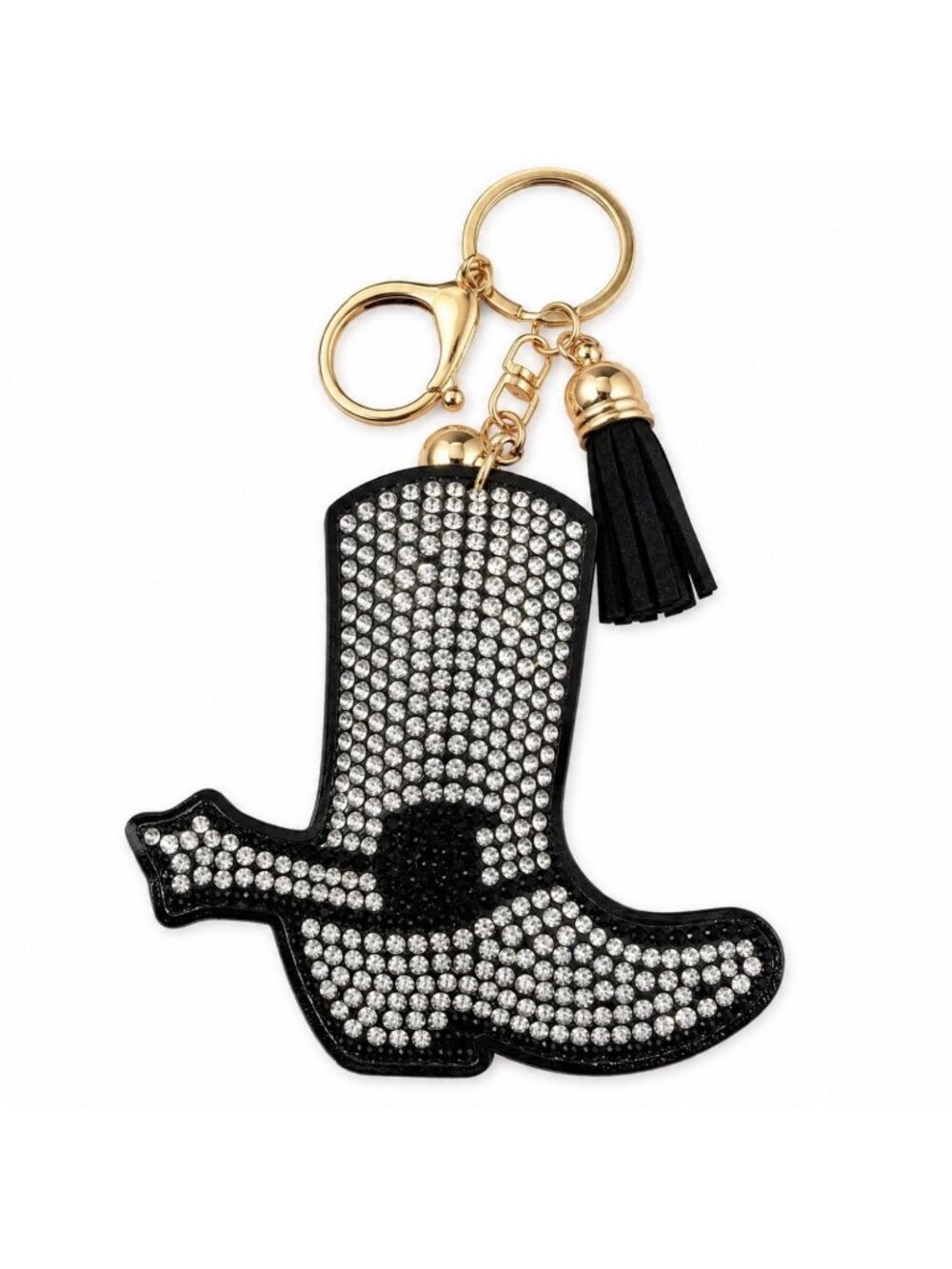 Chunky Puffy Cowboy Boot Rhinestone Bling Bag Purse Backpack Charm Keychain NEW